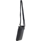 Authentic Ashwood Leather & Harris Tweed® Cloth Crossbody Bag Black/White: TW-29-012-BW