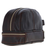 Ashwood Leather Men's Zip Washbag Brown: PL-41