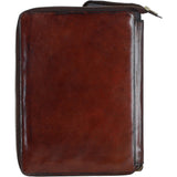 Premium Leather zip up Document Holder Chestnut: LF-173