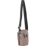 Fenland Canvas & Leather Crossbody Bag Mud/grey: FEN-751