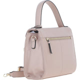 Elegant Ashwood Leather Handbag with Detachable Crossbody strap Beige: 64731