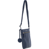 Ashwood Leather Curve Pocket Crossbody Bag Dark Blue: 63620