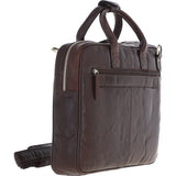 Classic Leather Laptop Bag Brandy: Q-44