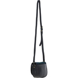 Ashwood Leather & Harris Tweed® Cloth Saddle Crossbody Bag with Twist Lock Black/Watch: TW-30-03-BW