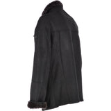 Leather Sheepskin Flying Jacket Black: Anton