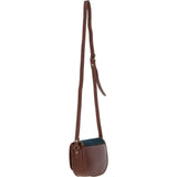 Ashwood Leather & Harris Tweed® Cloth Saddle Crossbody Bag with Twist Lock Tan/Watch: TW-30-04-TW