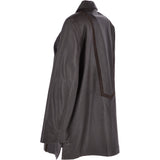 Women's Single Breasted Oversized Leather Coat Brown/ani: IVONNE 2
