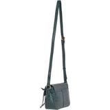 Ashwood Womens Crocodile Print Cross Body Bag Green: 63002/Nora