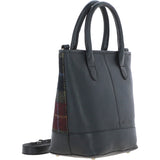 Ashwood Leather & Harris Tweed® Cloth Large Grab Bag Black/Green/Red: TW-64-07-BR