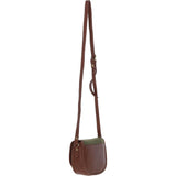 Ashwood Leather & Tweed Saddle Crossbody Bag with Twist Lock Tan/Green Check: TW-30-010-TGNH