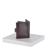 Vegetable Tanned Flip Side 6 card, ID & Coins Dual Bill fold Tab Leather Wallet Brown : 1246-VT