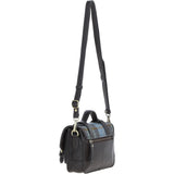 Ashwood Leather & Harris Tweed® Cloth Small Satchel Bag with Twist Lock Brown/Mcload: TW-33-01-BM