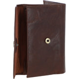 Women's Vintage Wash 12 Card Leather  Purse Brandy : G-42
