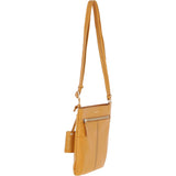 Ashwood Curve  Zip Top Leather Cross Body Bag Mustard: 64640/curve