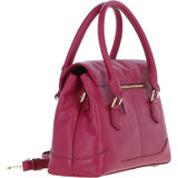 Premium Leather Shoulder Bag with Detachable Crossbody Strap Raspberry: Y-56