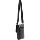 Ashwood Leather & Harris Tweed® Cloth Twist Lock Crossbody BagBlack/White: TW-31-012-BW