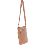Ashwood Curve  Zip Top Leather Cross Body Bag Butterscotch: 64640/curve