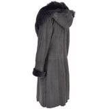 Toscana Longhaired Hooded Shearling Coat Grey: LP 26
