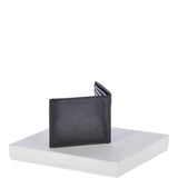 Vegetable Tanned Leather Classic 8 Card Bill Fold  Wallet Black : 1211-VT