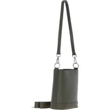 Elegant Crossbody Bucket Bag Khaki: 63386