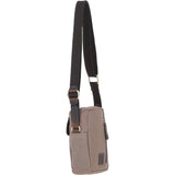 Fenland Canvas & Leather body Bag Mud/Grey: FEN-750