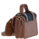 Ashwood Leather & Harris Tweed® Cloth Micro Satchel Bag with Twist Lock Tan/Watch:TW-36-04-TW
