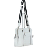 Ashwood 3 Section Large Leather Handbag White: X-39