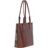 Ashwood Leather & Harris Tweed® Cloth Genuine Leather Shoulder Bag Tan/Mcload: TW-23-02-TM