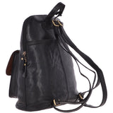 Large Vintage Leather Backpack Black  – G28