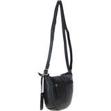 Elegant Leather Crossbody Bag Black: Galway