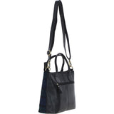 Versatile Ashwood Leather & Harris Tweed® Cloth Shoulder Bag Black/Watch: TW-22-03-BW