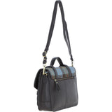 Ashwood Leather & Harris Tweed® Cloth Large Satchel Bag with Twist Lock Brown/Mcload: TW-35-01-BM