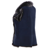 Reversible Toscana Suede Leather Gilet Navy/snowtip: KB-42