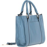Real Leather Handbag with Adjustable Crossbody Strap Denim: 64867