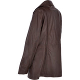 Womens Single Breasted Leather Coat Mid Brown/app: ESMARALDA