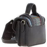 Ashwood Leather & Harris Tweed® Cloth Micro Satchel Bag with Twist Lock Brown/McLoad:TW-36-01-BM
