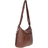 Leather Shoulder Bag with Zip & Magnetic Pocket Cognac: Meath