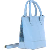 Ashwood Leather & Harris Tweed® Cloth Large Grab Bag Baby-blue/Blue: TW-64-19-BB