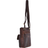 Leather Vintage Medium Flight Shoulder Bag Brandy : G-33