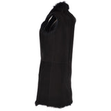 3/4 Length Toscana Suede Leather Gilet Black :  Nekhii