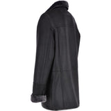 Luxury 4 Button Single Breasted  Sheepskin Coat Black: KE-223