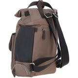 Fenland Canvas & Leather Backpack Mud/grey: FEN-755