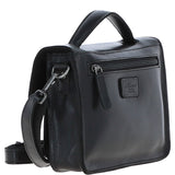 Ashwood Leather Medium Crossbody Satchel Bag Black: P-62