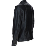 Ashwood Leather Mandarin Collar Biker Jacket Black: AMJ-31