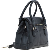 Premium Leather Shoulder Bag with Detachable Crossbody Strap Black: Y-56
