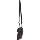 Real Leather Crossbody Smartphone Bag Brown: st 2231