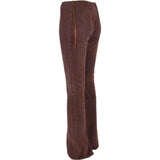 Women's Flared 60's Suede Leather Jeans Brown Suede: 35857