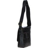 Sleek Leather Messenger Bag with Multiple Pockets Black: TL-004