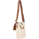 Fenland Canvas & Leather Crossbody Bag Tan/cream: FEN-753