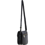 Ashwood Small Leather Crossbody Bag Black: V-80